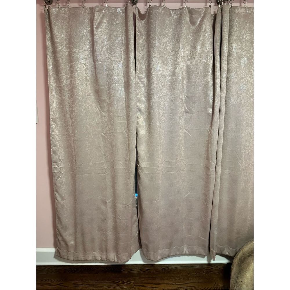 Lala + bash Blackout gauze curtain panels silver/pink sparkle pair of 2 (37 x 84